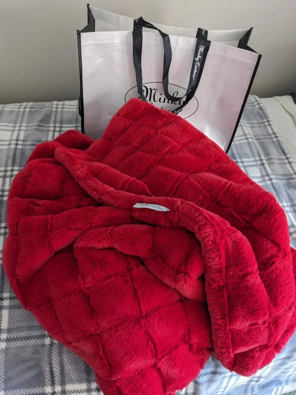 Share Minky Couture Monster Brick Red Blanket — 60